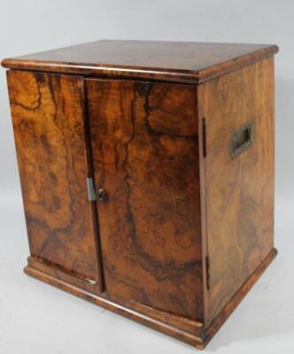 An Edwardian walnut travelling tabletop cabinet - 2