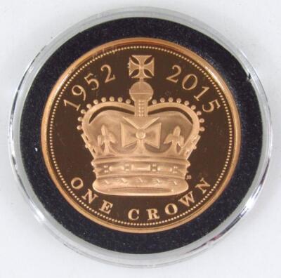 A 1952-2015 22ct gold proof £5 coin