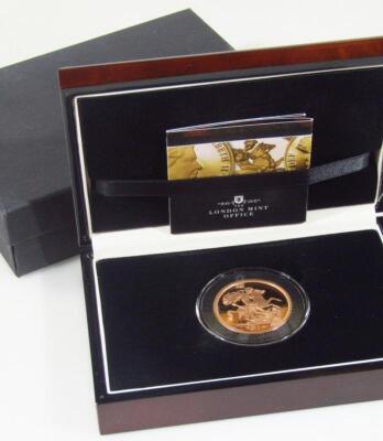 A 2016 quintuple sovereign 22ct gold proof £5 coin - 3