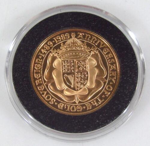 A 1989 double sovereign 22ct gold proof £2 coin