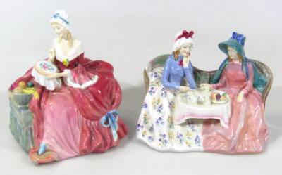 Two Royal Doulton figures of Penelope and Afternoon Tea