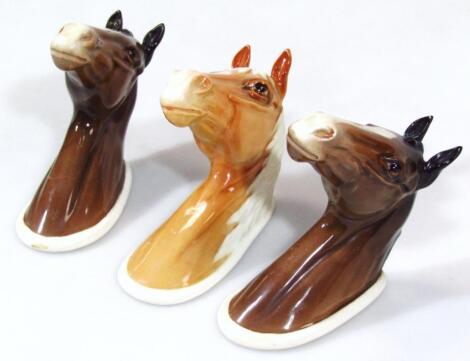 Three various Beswick horse head wall ornaments