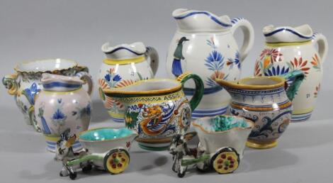 Various Quimper pottery