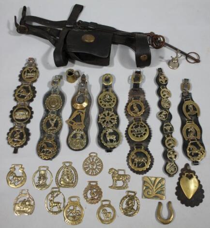 Various horse brasses and Martingales