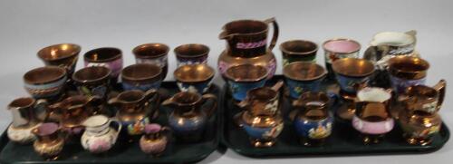 Various 19thC copper lustre