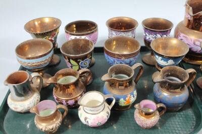 Various 19thC copper lustre - 2