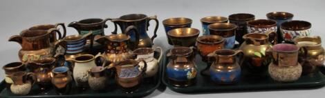 Various 19thC copper lustre ware