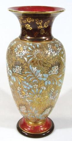 An early 20thC Doulton Lambeth Stoneware Slater's Patent vase