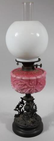 A late Victorian oil lamp