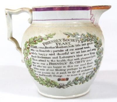 A very early 19thC cream ware lustre Liberty To The Sons of Britain - 2