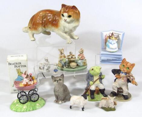 Various Beatrix potter and other figure groups