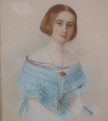 A gilt framed half length portrait of Mary Anne Nicholson nee Clifford of Hull