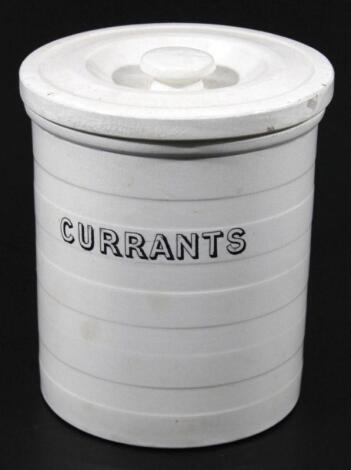 A late 19thC pottery kitchen storage jar