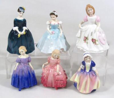 Six various miniature Royal Doulton figures