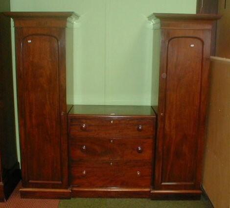 A Victorian mahogany combination wardrobe