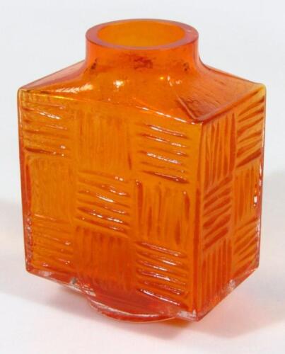 A 1960's Whitefriars style orange glass vase