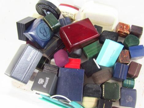 Various vacant jewellery boxes