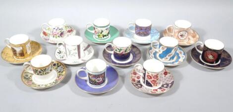 Various Coalport Museum Historical Coffee Cup Collection cups and saucers