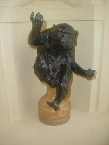 Lot Desciption: A bronze monkey (dark patination) The property of a Gentleman