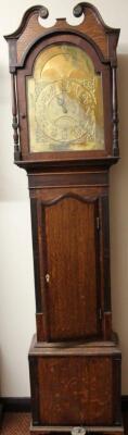 A principally late 18thC Country oak and mahogany longcase clock - 2