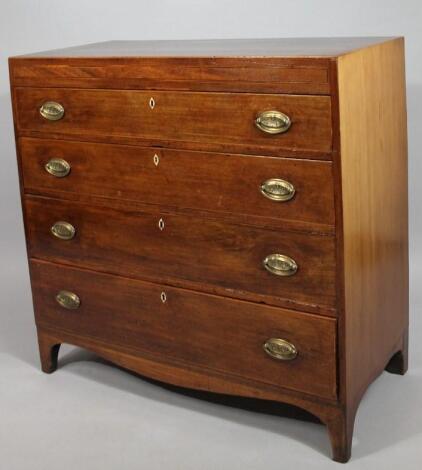 An early 19thC mahogany nest of four long drawers