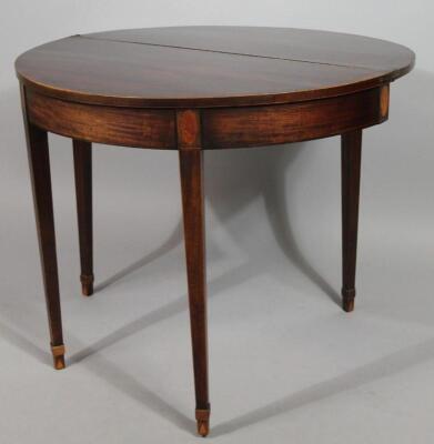 A 19thC Sheraton revival fold over tea table - 2