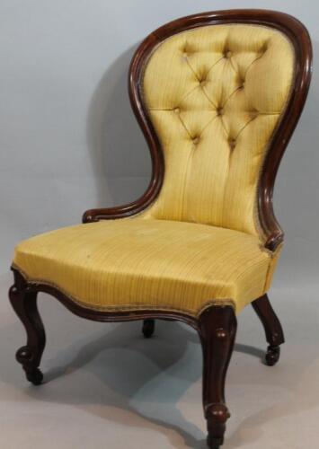 A Victorian mahogany spoon back open chair