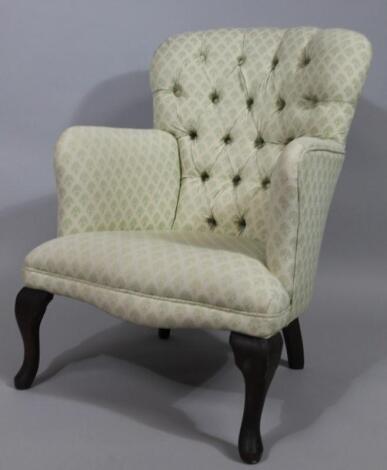 A late Victorian button back tub armchair