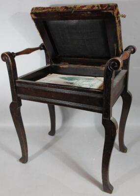 A late Victorian mahogany framed piano stool - 2