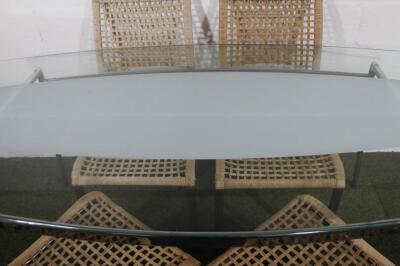A modern retro glass topped table - 2