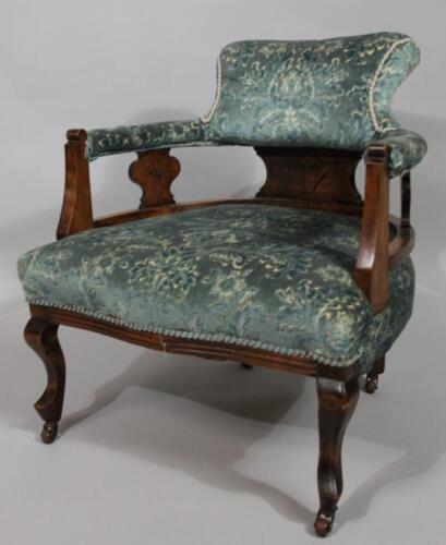 A late Victorian open D-end tub chair