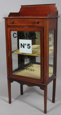 An Edwardian mahogany and boxwood strung display cabinet