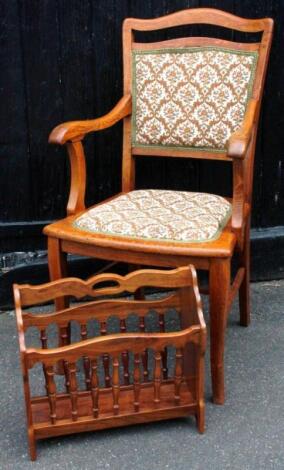 A 20thC oak armchair