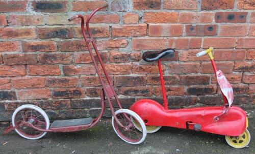 A mid 20thC child's Tri-ang two wheeled scooter