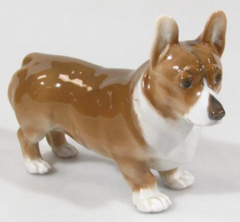 A modern Royal Copenhagen figure of a corgi