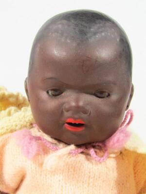 An early 20thC Armand Marseille bisque headed black baby doll - 2