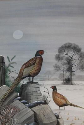 Bryan Conway (20thC). Winter Pheasants