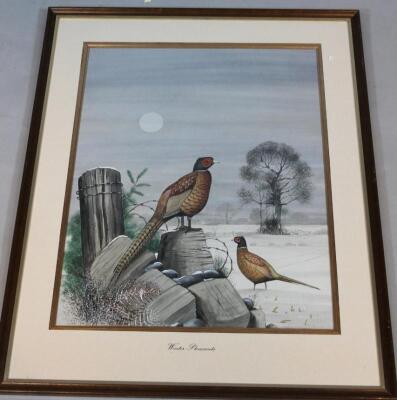 Bryan Conway (20thC). Winter Pheasants - 2