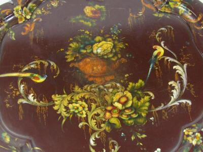 A 19thC painted wooden papier maché tray - 2