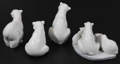 Various Lladro polar bear figures - 2