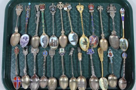 Various silver collector's spoons