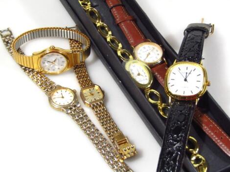 Six various wristwatches