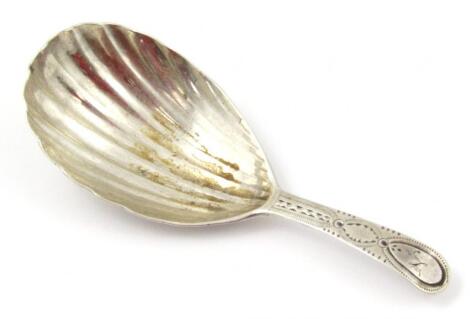 A George III silver caddy spoon