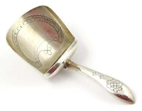 A George III silver caddy spoon