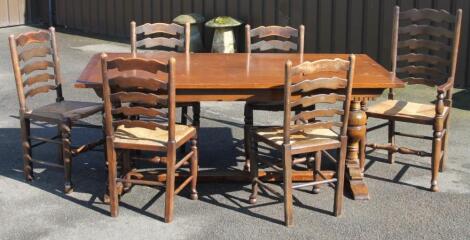 A 20thC oak rectangular refectory table