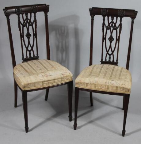 A pair of late 19th/early 20thC salon type chairs