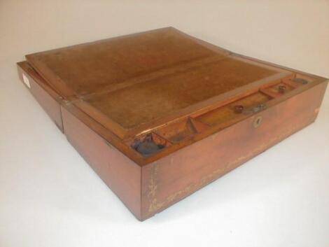 A 19thC mahogany writing box