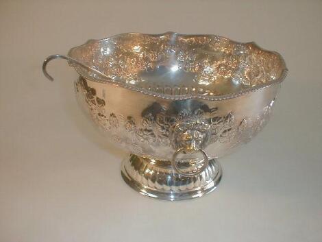 An electroplated punch bowl