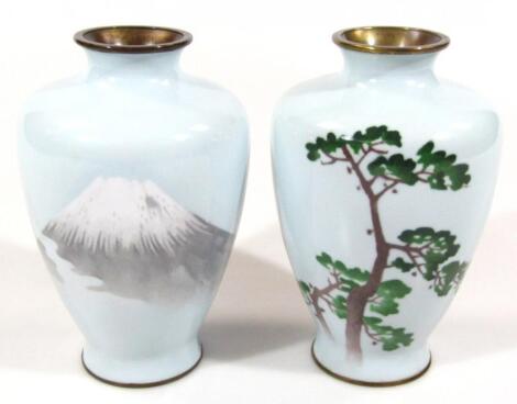 A pair of 20thC Japanese cloisonné vases