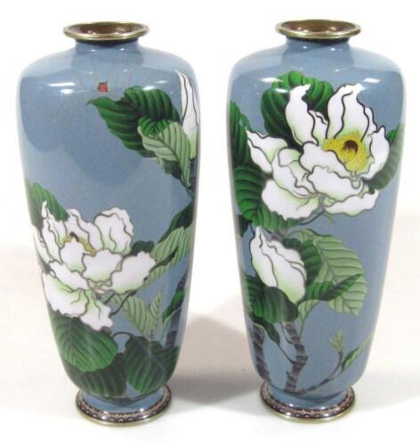 A pair of 20thC cloisonné vases
